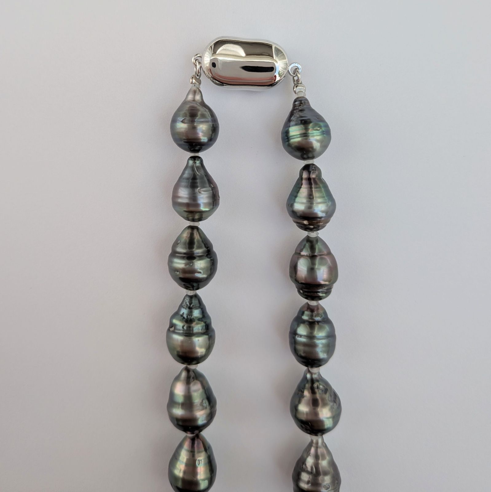 黒蝶真珠 ネックレス 約9.6～11.6mmタヒチ真珠 南洋真珠 バロックパール SV 黒蝶真珠 ネックレス バロック珠 南洋真珠 タヒチ 黒蝶パール 約