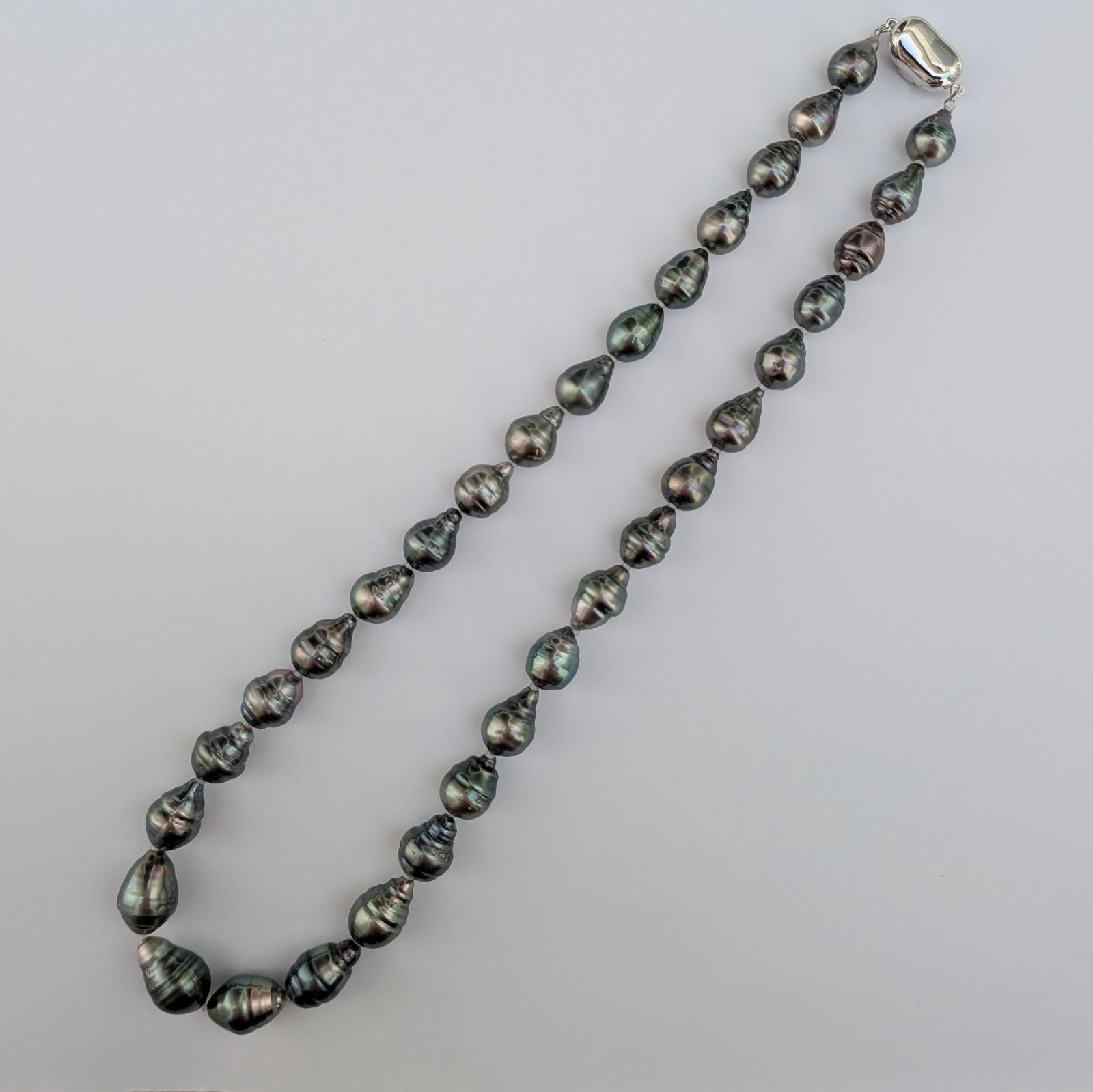 SV 黒蝶真珠 ネックレス バロック珠 南洋真珠 タヒチ 黒蝶パール 約