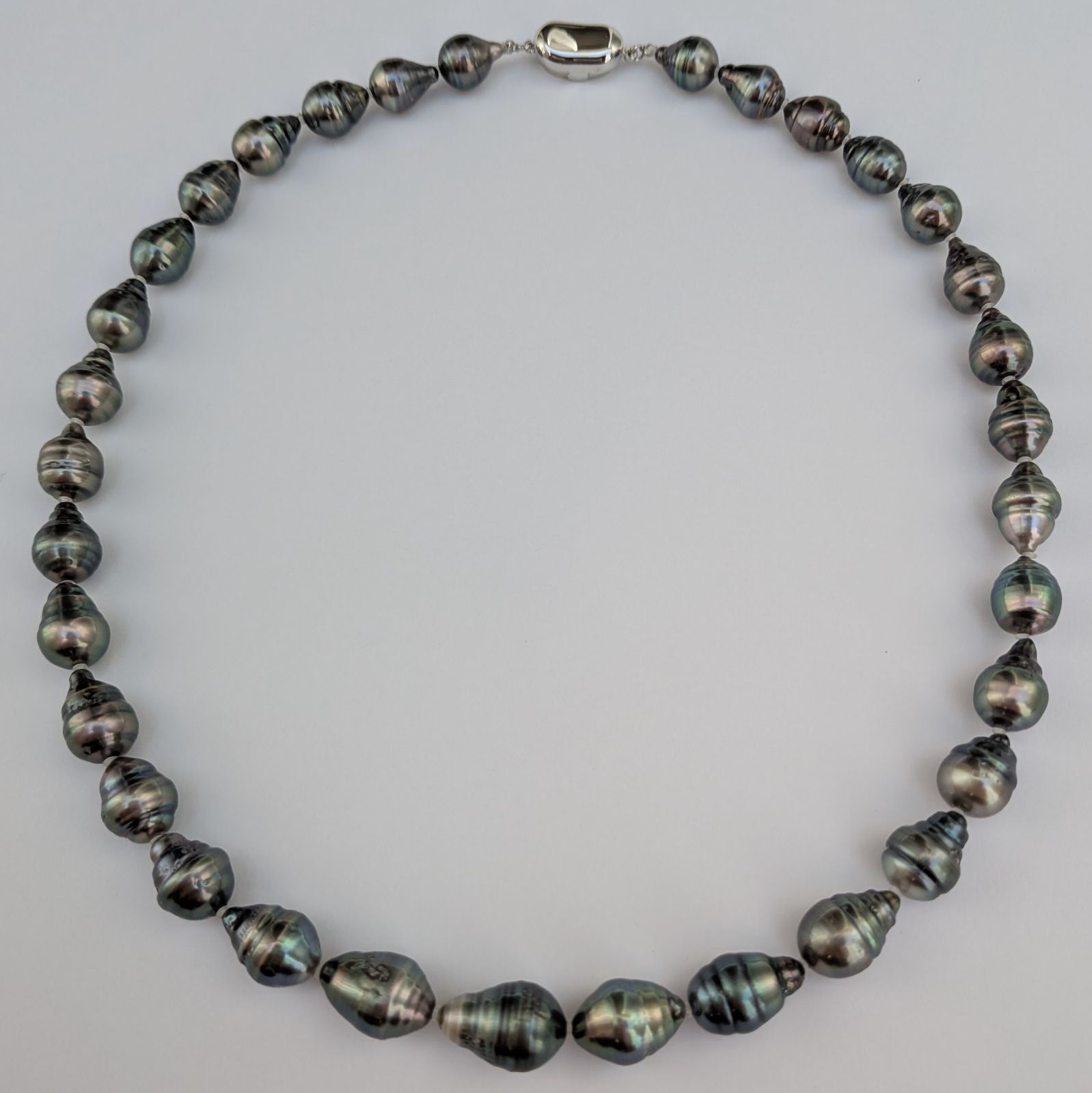 SV 黒蝶真珠 ネックレス バロック珠 南洋真珠 タヒチ 黒蝶パール 約