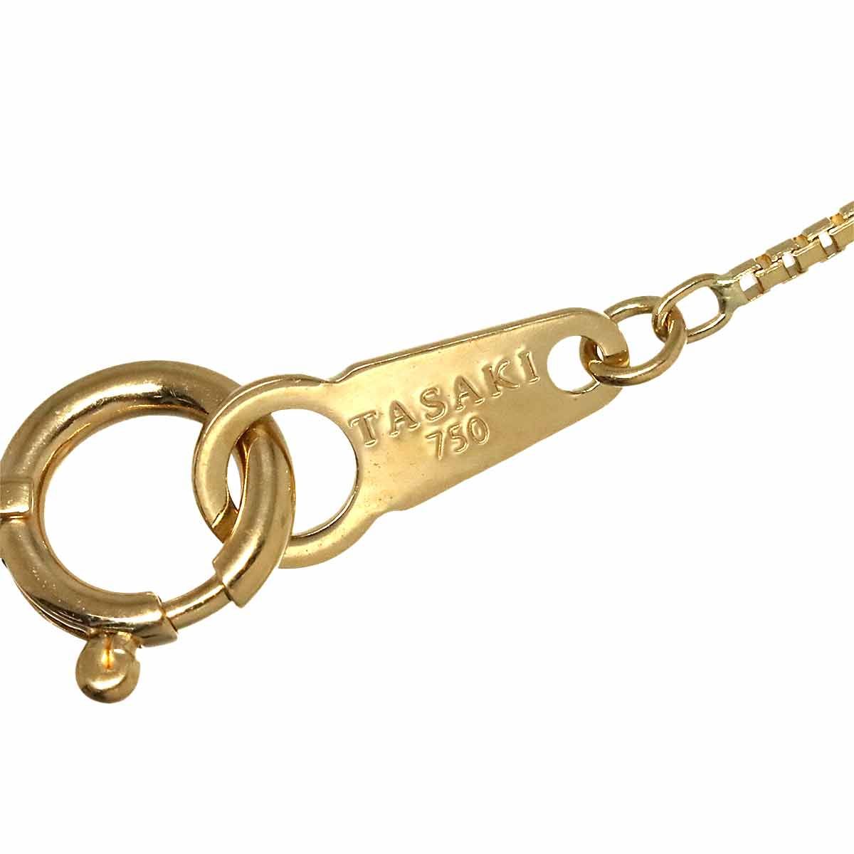 タサキ TASAKI ダイヤ 0.06ct ネックレス 40cm K18 YG イエロー