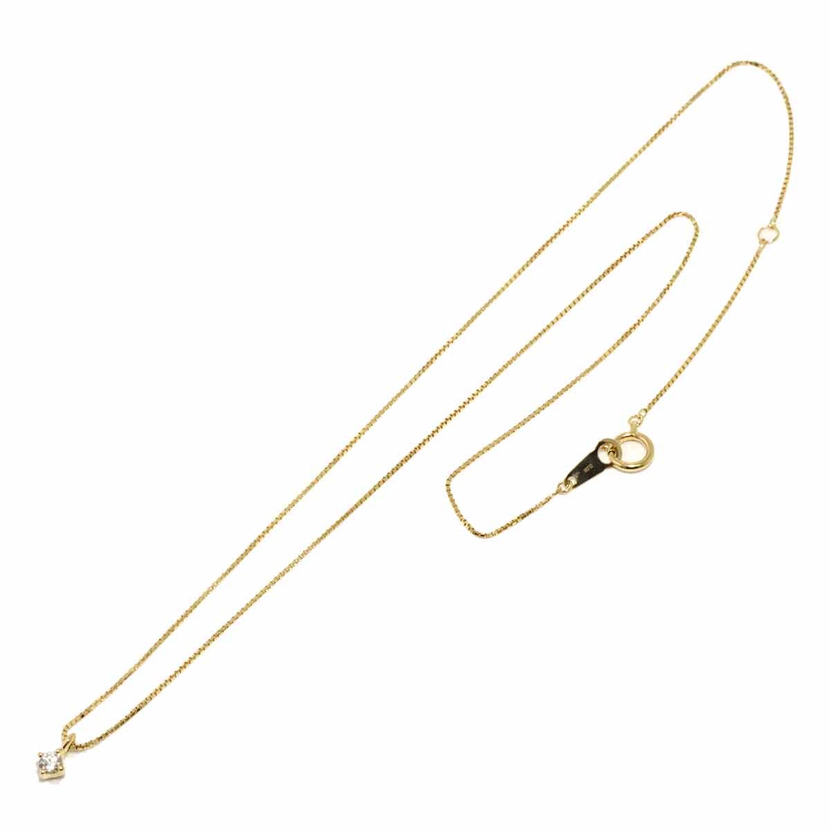 タサキ TASAKI ダイヤ 0.06ct ネックレス 40cm K18 YG イエロー