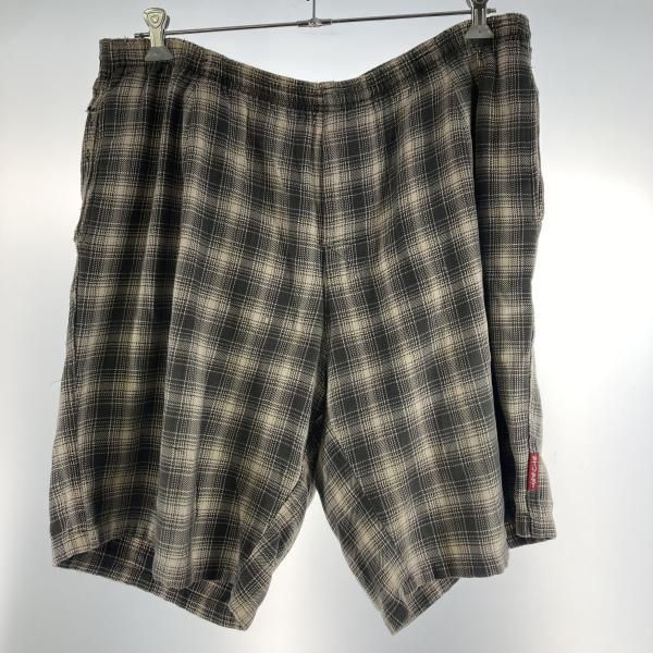 中古】80s STUSSY チェック柄ハーフパンツ サイズL グレー