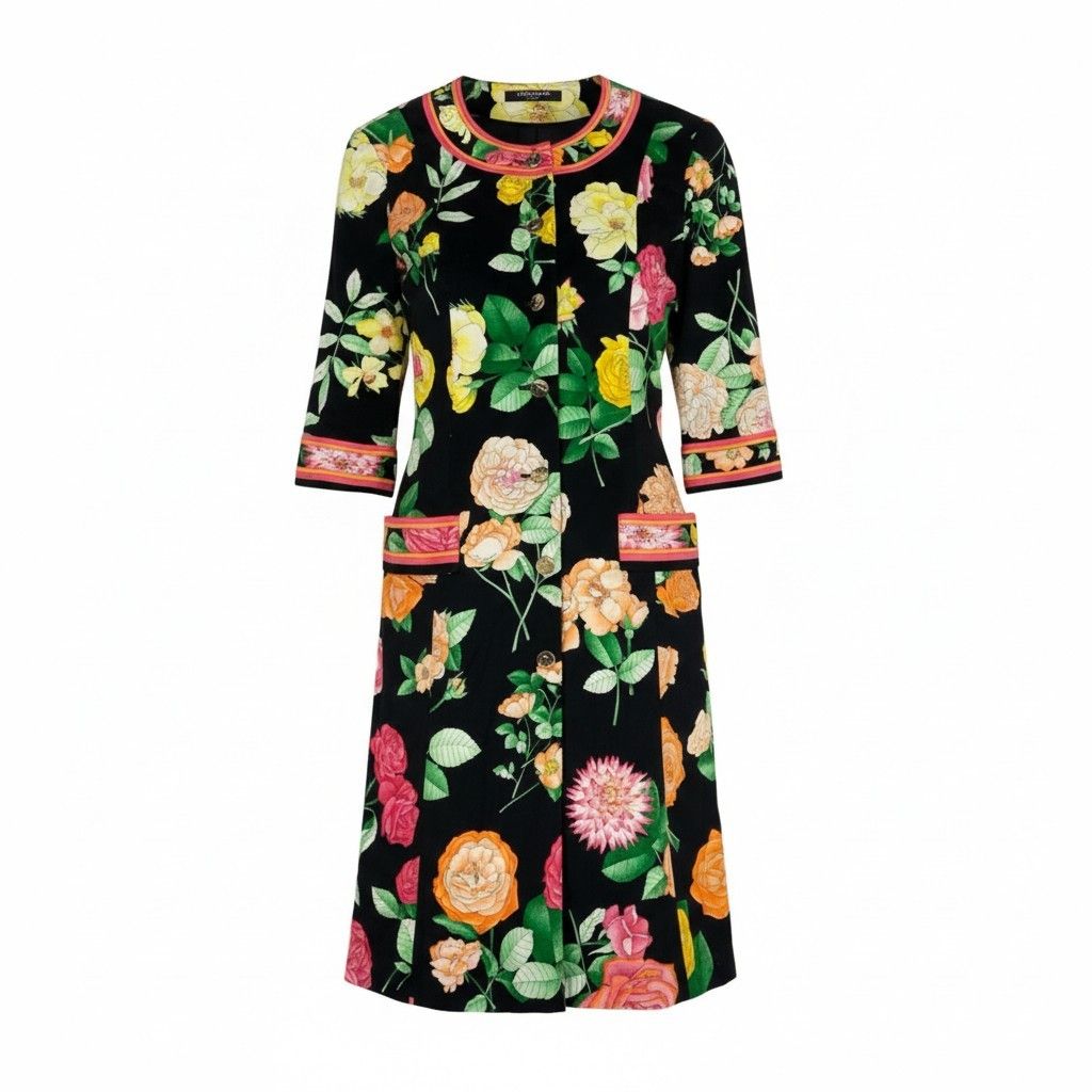 3k19 LEONARD FASHION レオナール ロングシャツワンピース ノーカラー