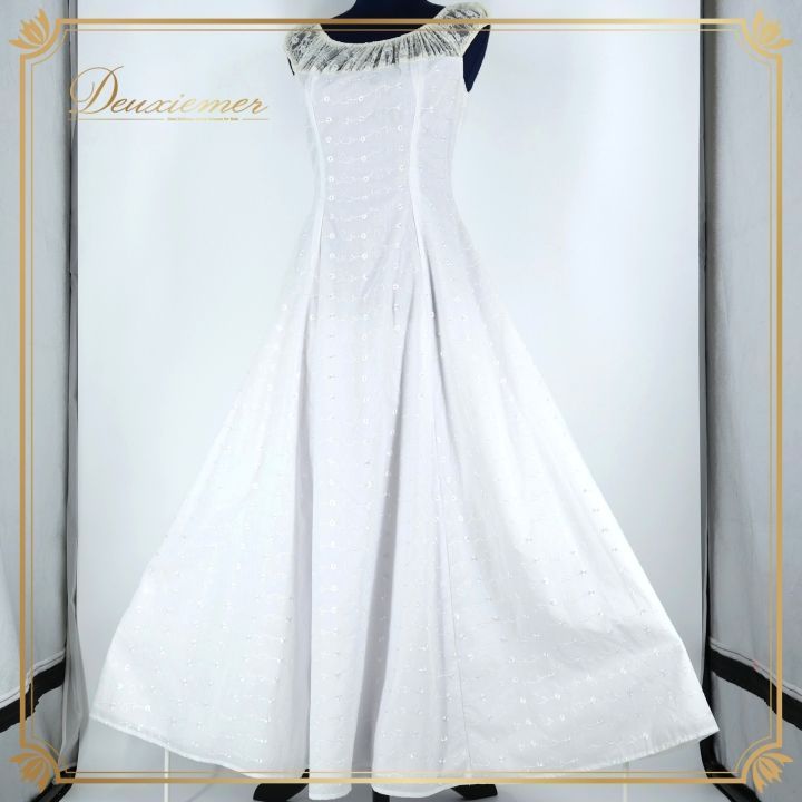 フラダンス 衣装 ワンピース ドレス ホワイト系 CC Fashions ハワイ製