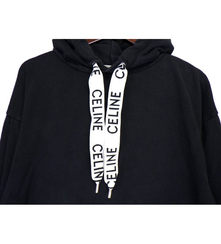 セリーヌ ロゴドローコード ルーズフィット パーカー CELINE Loose Hoodie ルーズ フーディ― ドローコードロゴ スウェット