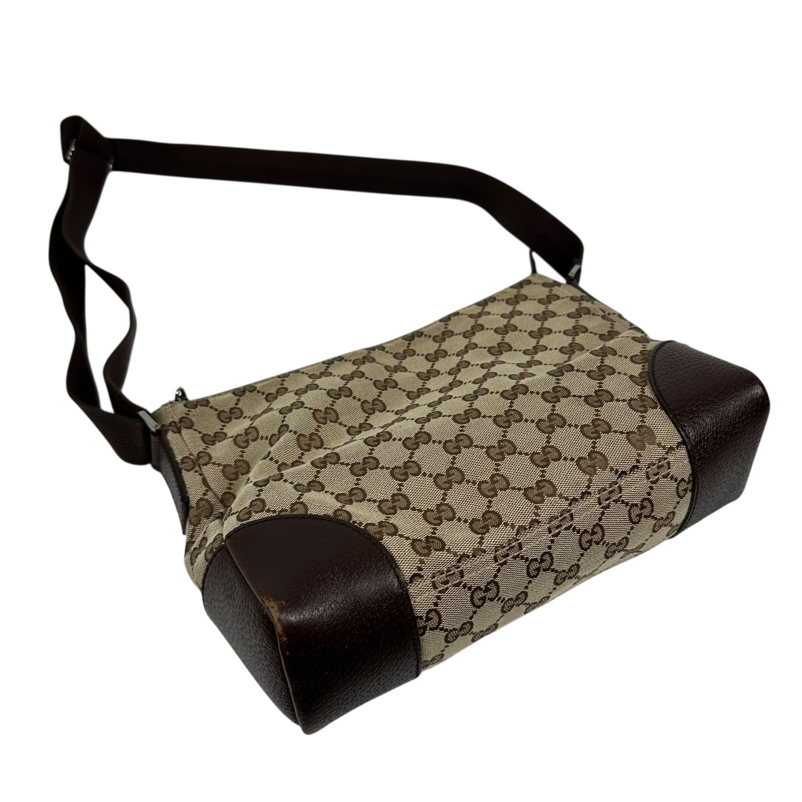 Gucci GGキャンバス レザー ショルダーバッグ 114273 グッチ GUCCI☆GG