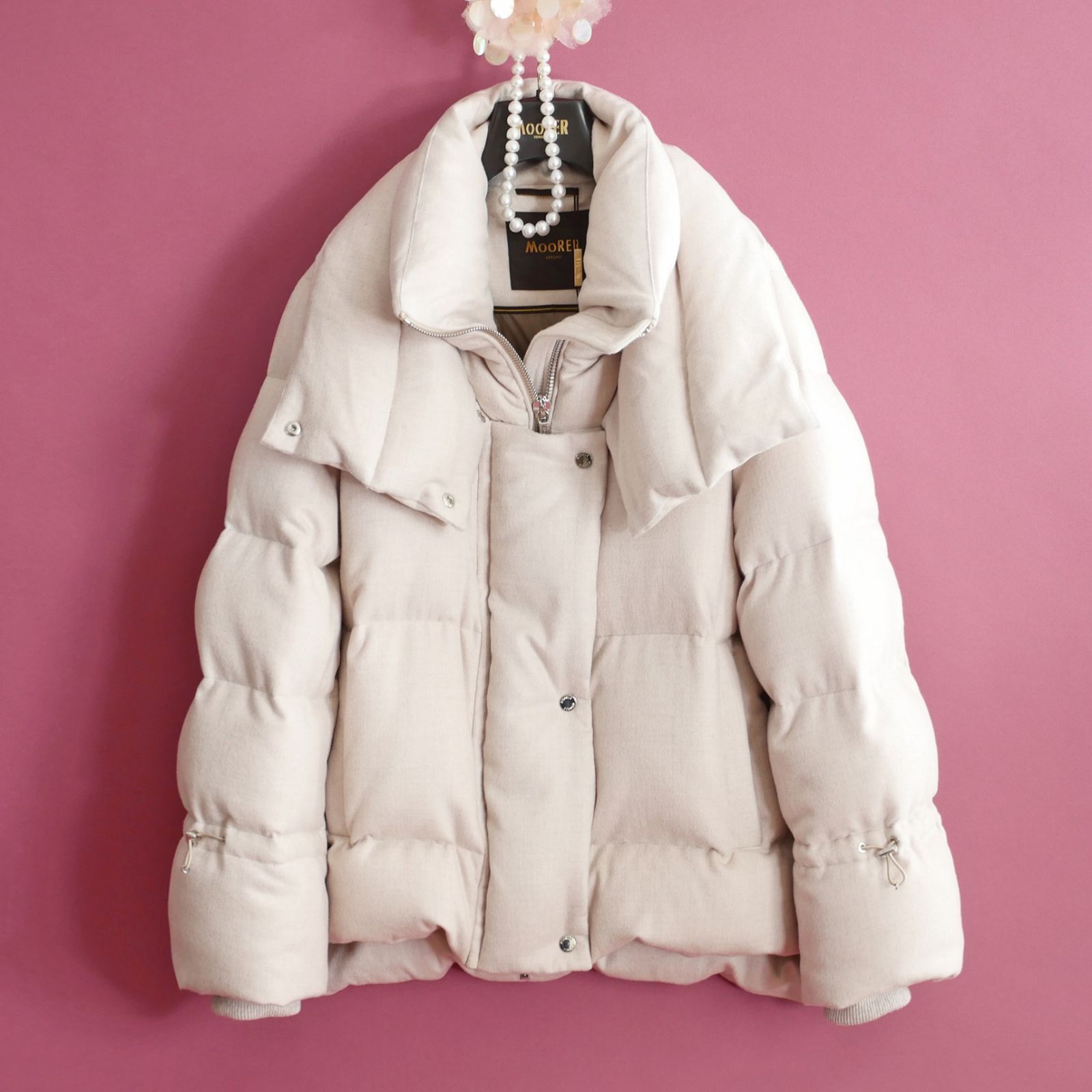 3267【未使用級】ムーレー ロロピアーナ カシミヤ混 ダウン チェスターコート 新品24.5万【MOORERムーレー】伊製/最上級ロロピアーナウールカシミア