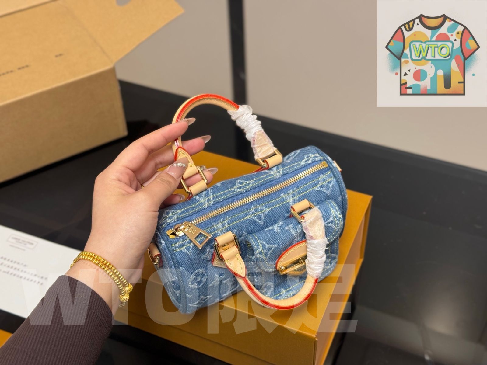 新品未使用 ルイ ヴィトン モノグラムデニム ナノスピーディ 今日特価】Louis Vuitton Nano Speedy Denim ルイ ヴィトン デニム