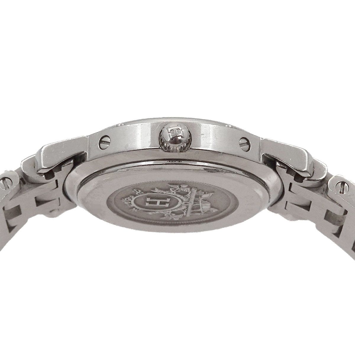 エルメス HERMES クリッパー CL4 210 レディース 腕時計 デイト ピンク