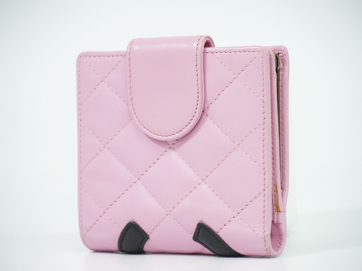 本物 シャネル CHANEL ココマーク カンボンライン 二つ折り 折財布