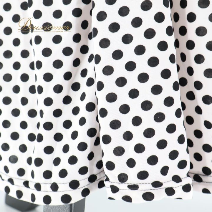 フラメンコ 衣装 ファルダ スカート 白 黒 ストレッチ 伸縮 水玉