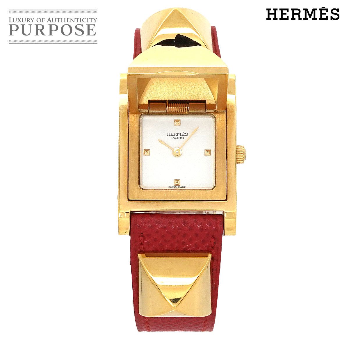 エルメス HERMES メドール ヴィンテージ レディース 腕時計 ピラミッド