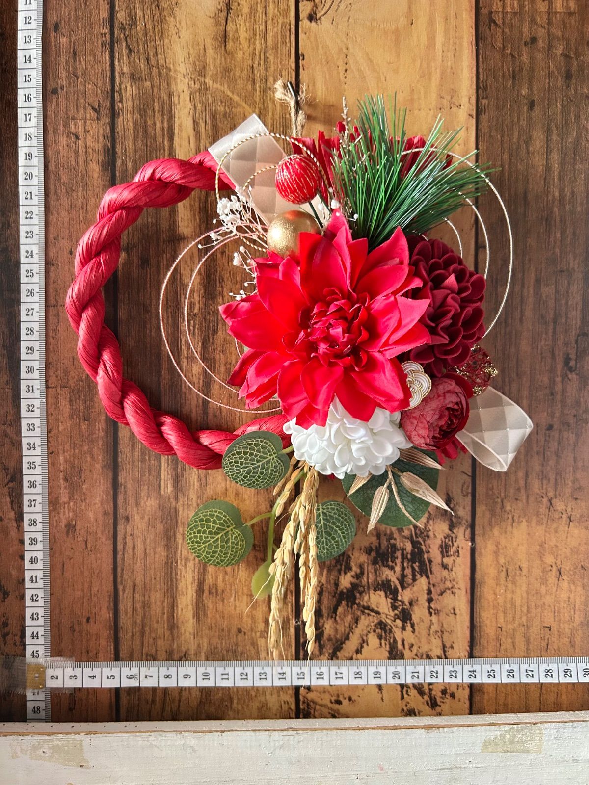 お正月リース♪No.19 7-186 しめ縄リース しめ縄飾り お正月飾り お正月リース カラー