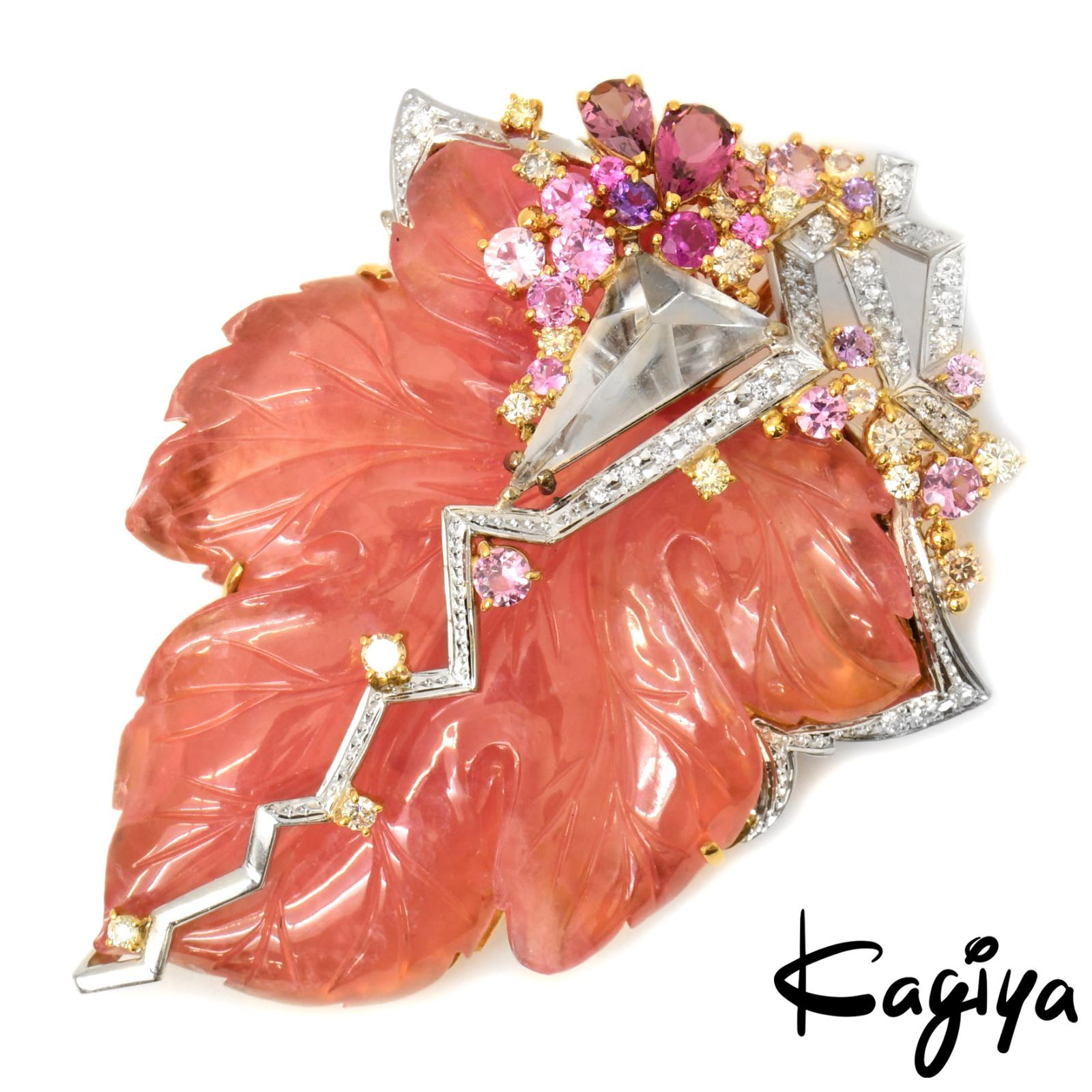 Sachi 福原佐智 K18 K18WG インカローズ マルチストーン ダイヤ