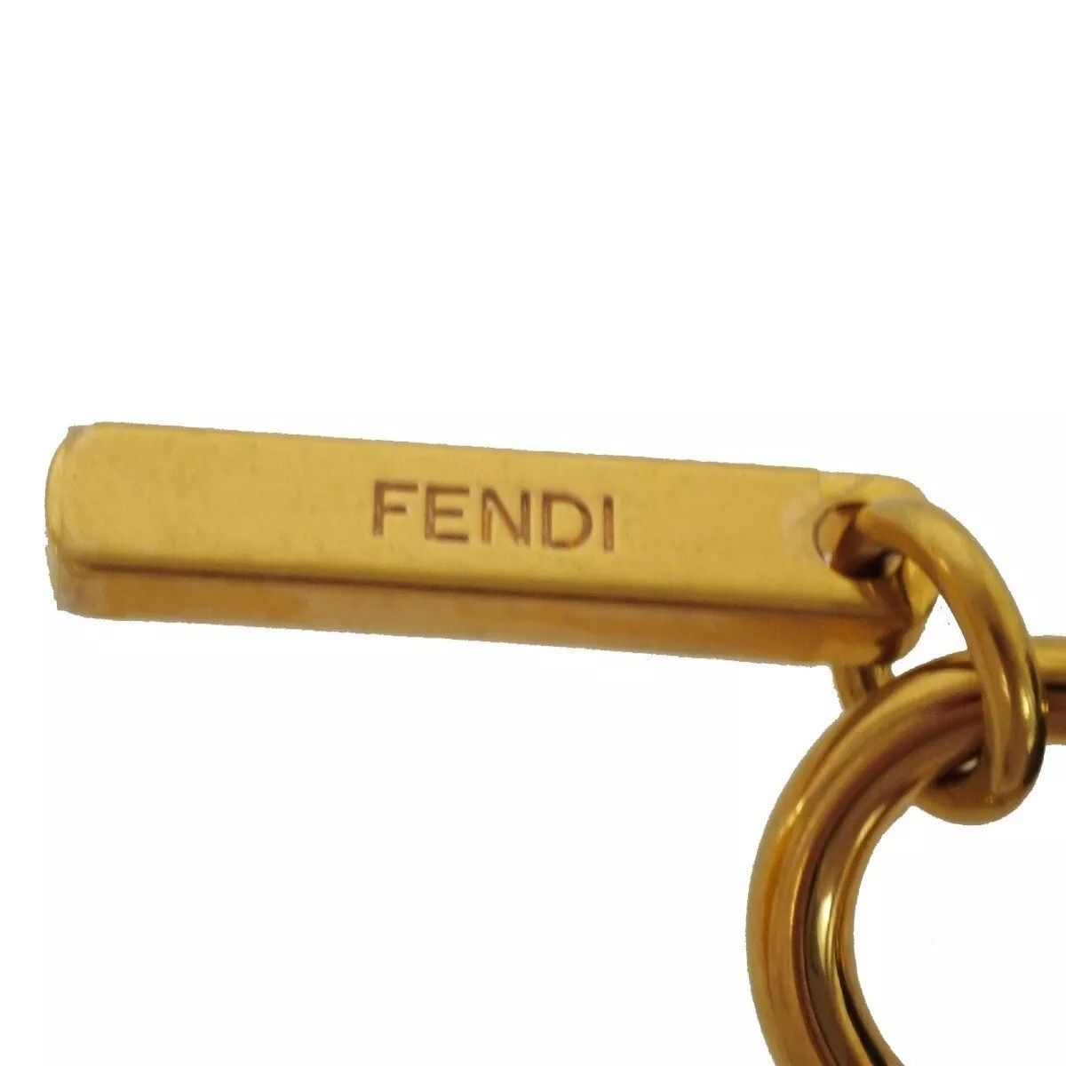 美品】FENDI フェンディ ロゴ チャーム パイプ型 キーフォルダー ボア