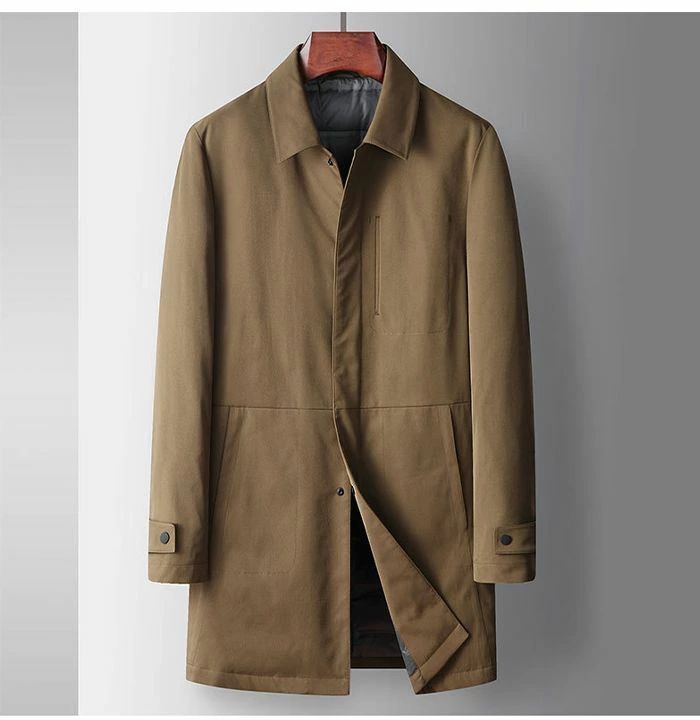 ステンカラーコート メンズ 中綿入り ダウンコート 厚手 保温 トレンチ