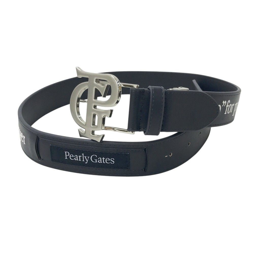 PEARLY GATES ロゴ入りレザーベルトネイビーパーリーゲイツ PEARLY