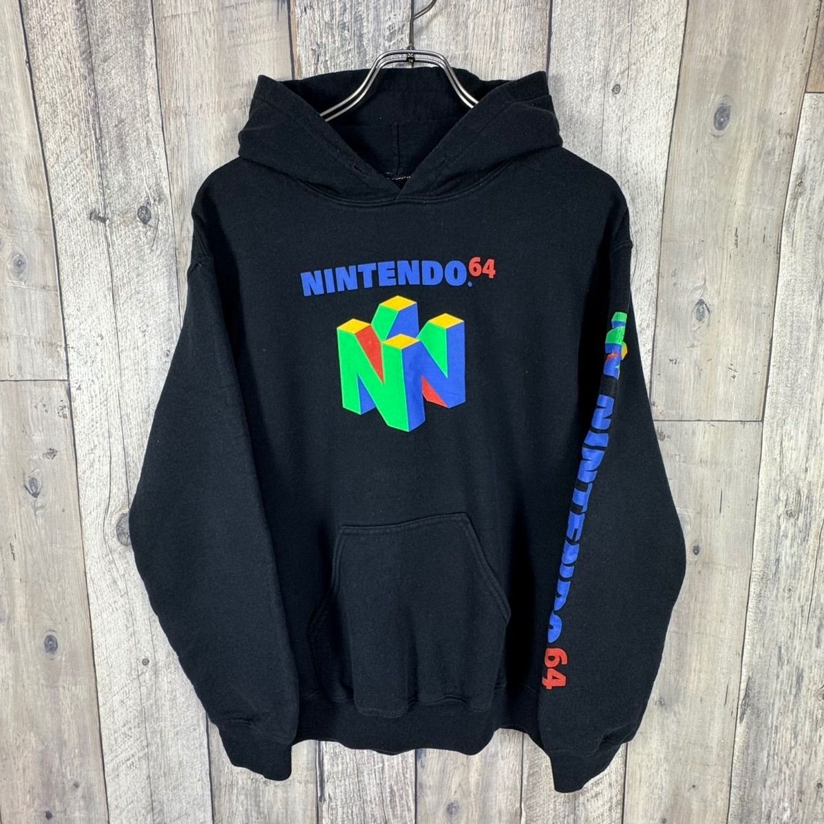 ニンテンドー64 パーカー　ブラック　Lサイズ　スウェット 任天堂 NINTENDO64 ニンテンドー64 裏起毛 スウェット スエット
