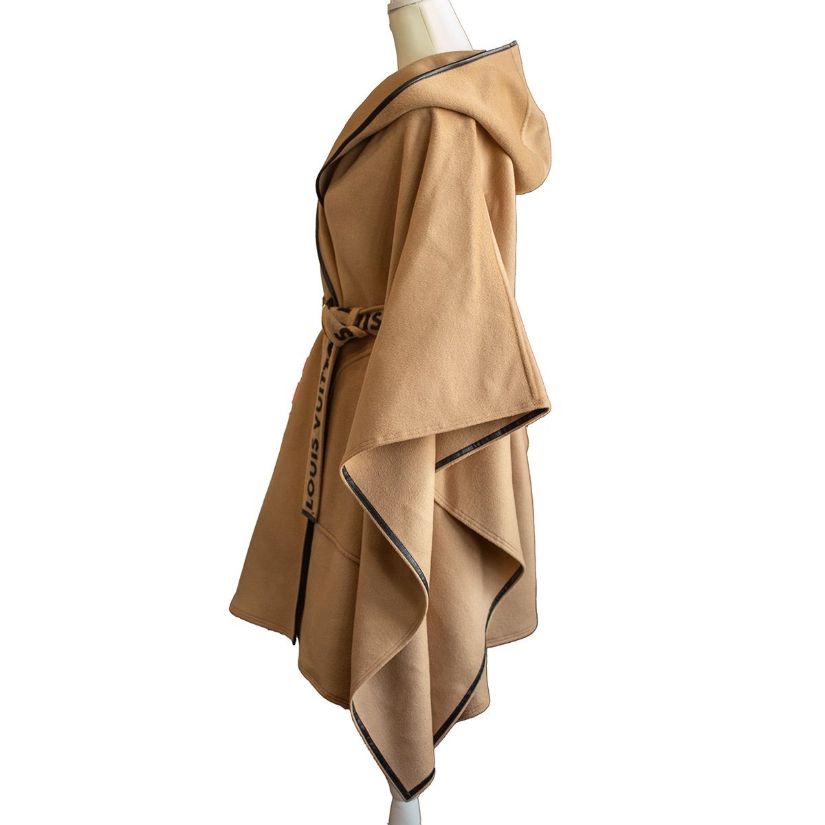 Louis Vuitton ルイ ヴィトン ポンチョ ベルト付き ブラウン アンゴラ混 ウール フード付き アウター レディース サイズ36 品 -A 9304