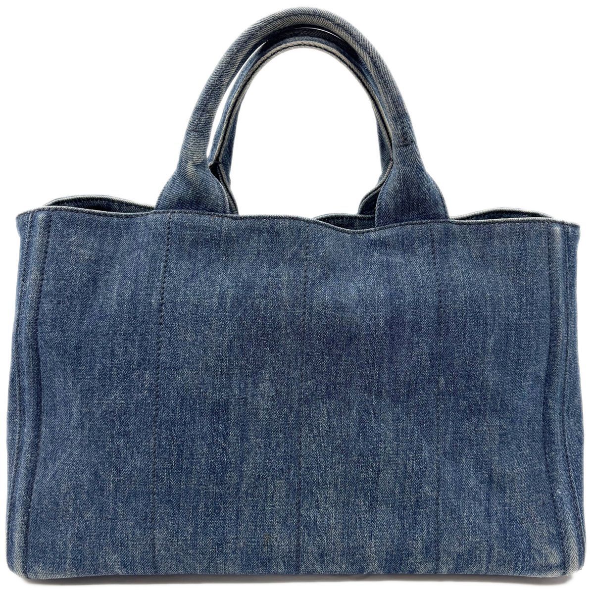 中古】 プラダ バッグ カナパ M デニム ビジュー ハンドバッグ