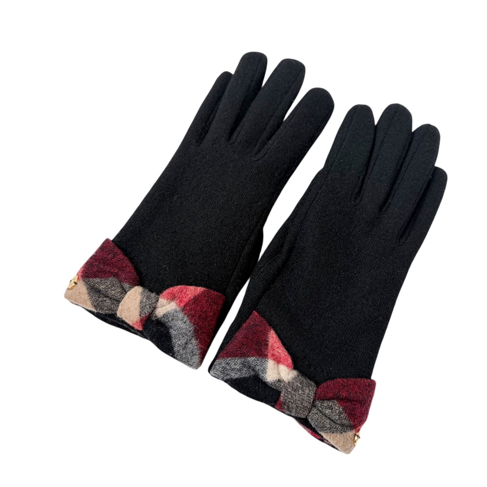 ブルーレーベルネイビー リボン付き手袋】 クレストブリッジチェック