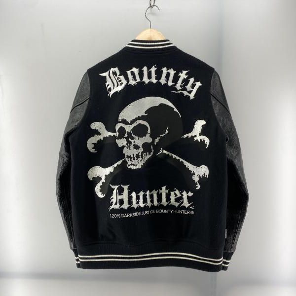 中古】BOUNTY HUNTER カウレザー切替スタジャン ブラック サイズM