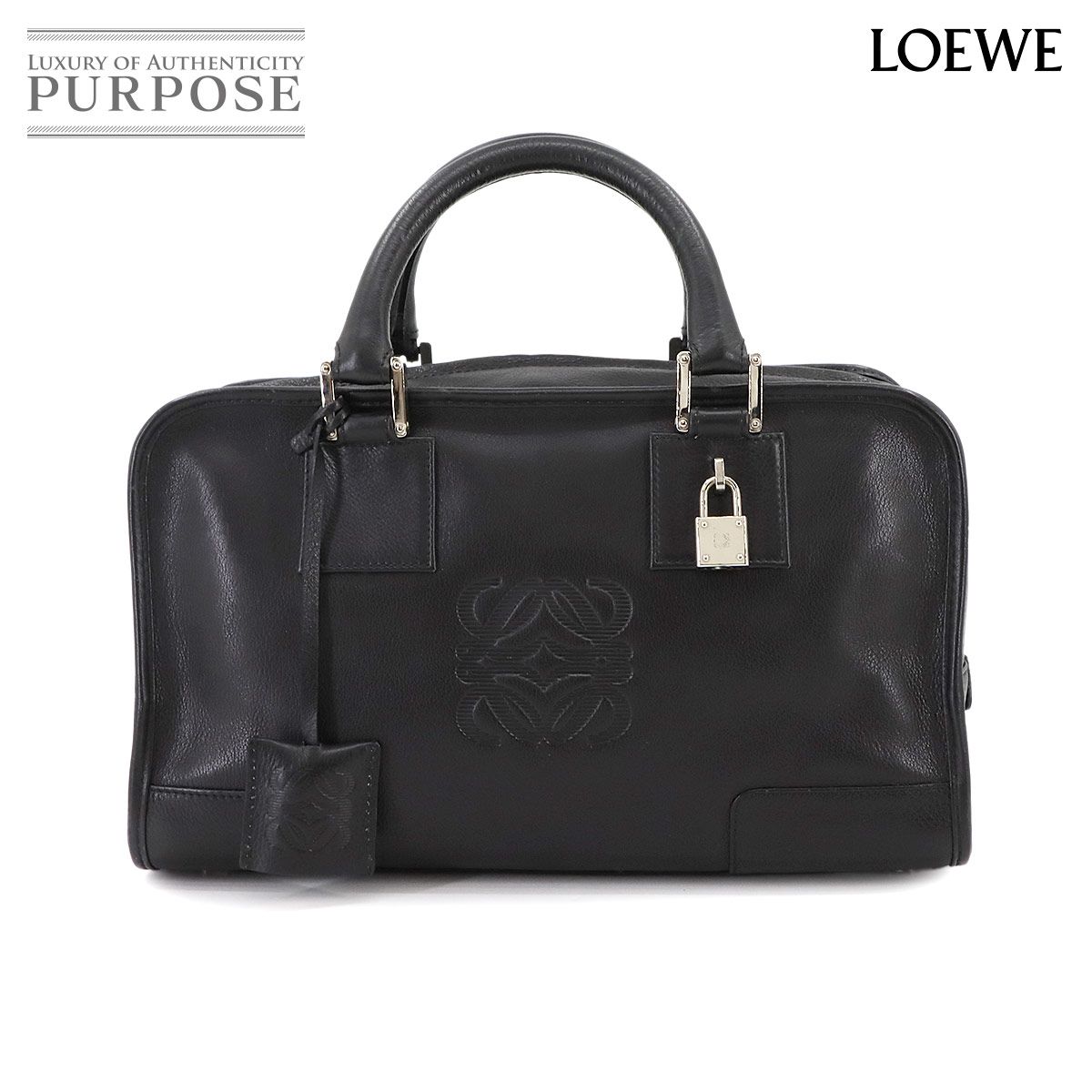 美品 ロエベ LOEWE アマソナ 28 ハンド バッグ レザー ブラック