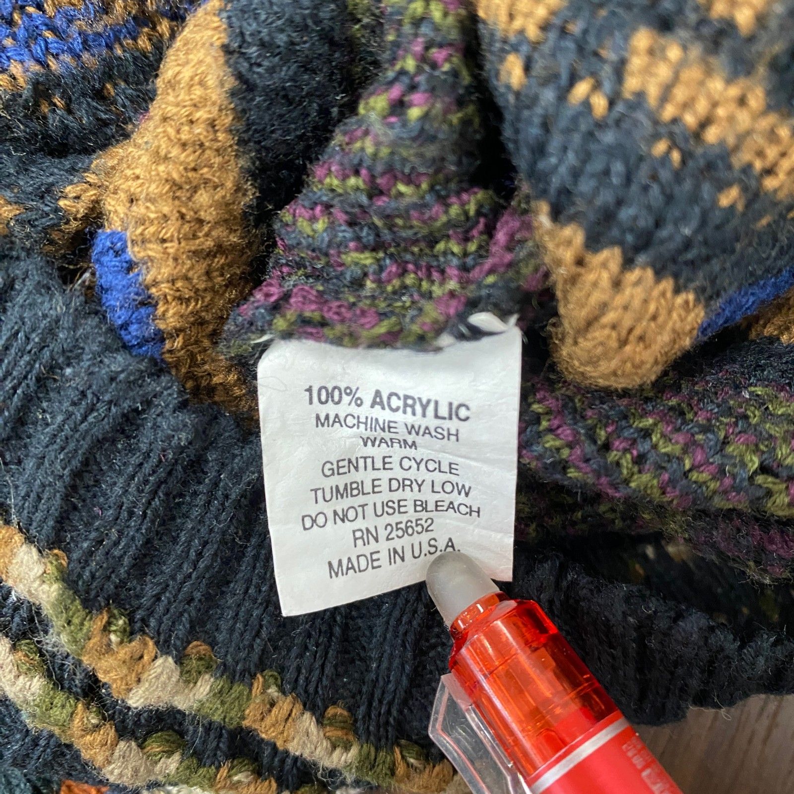 古着 used 90s～ Protege COOGI風アクリルニットセーター 3Dニット