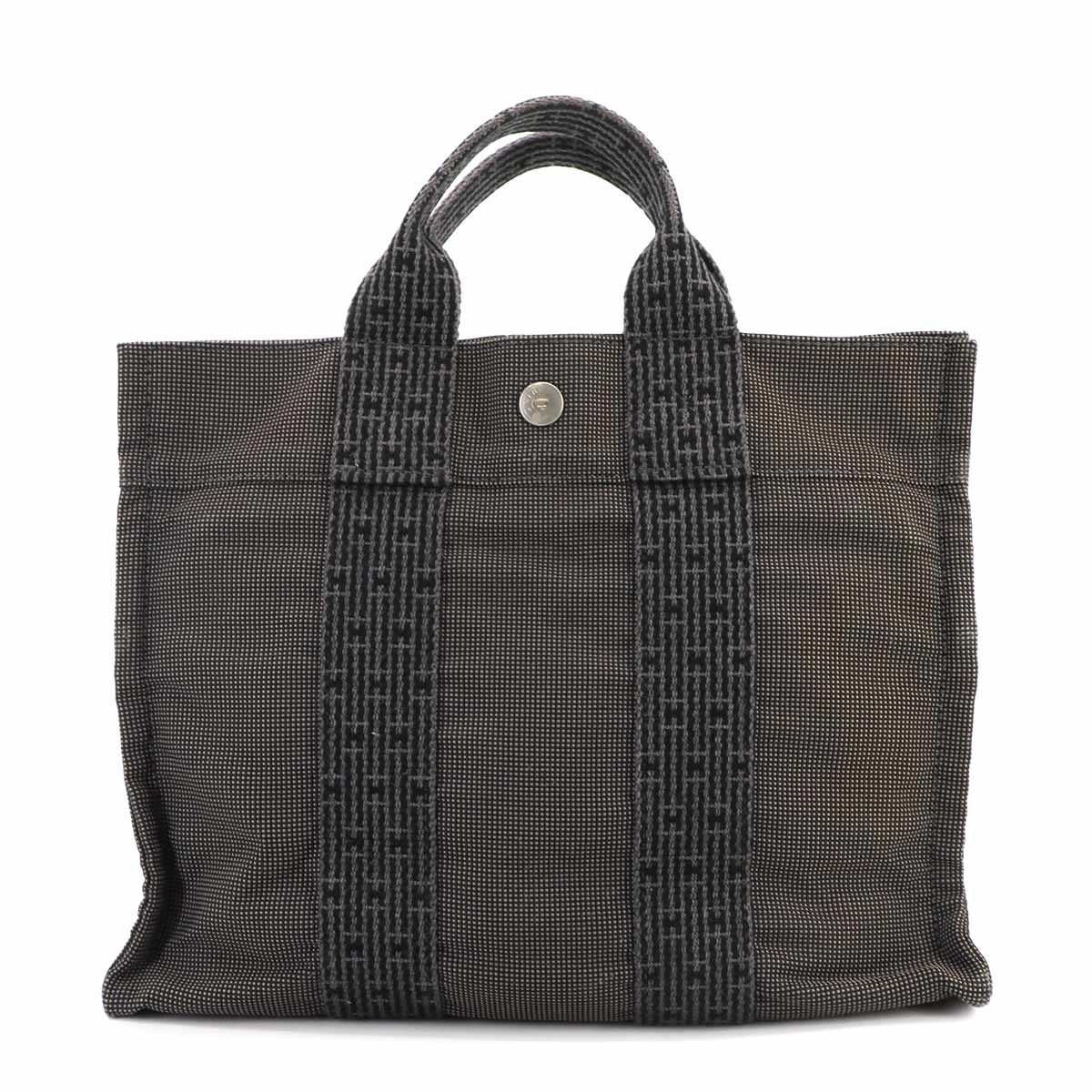 エルメス　エールラインPM エルメス HERMES エールライン トート PM バッグ キャンバス グレー