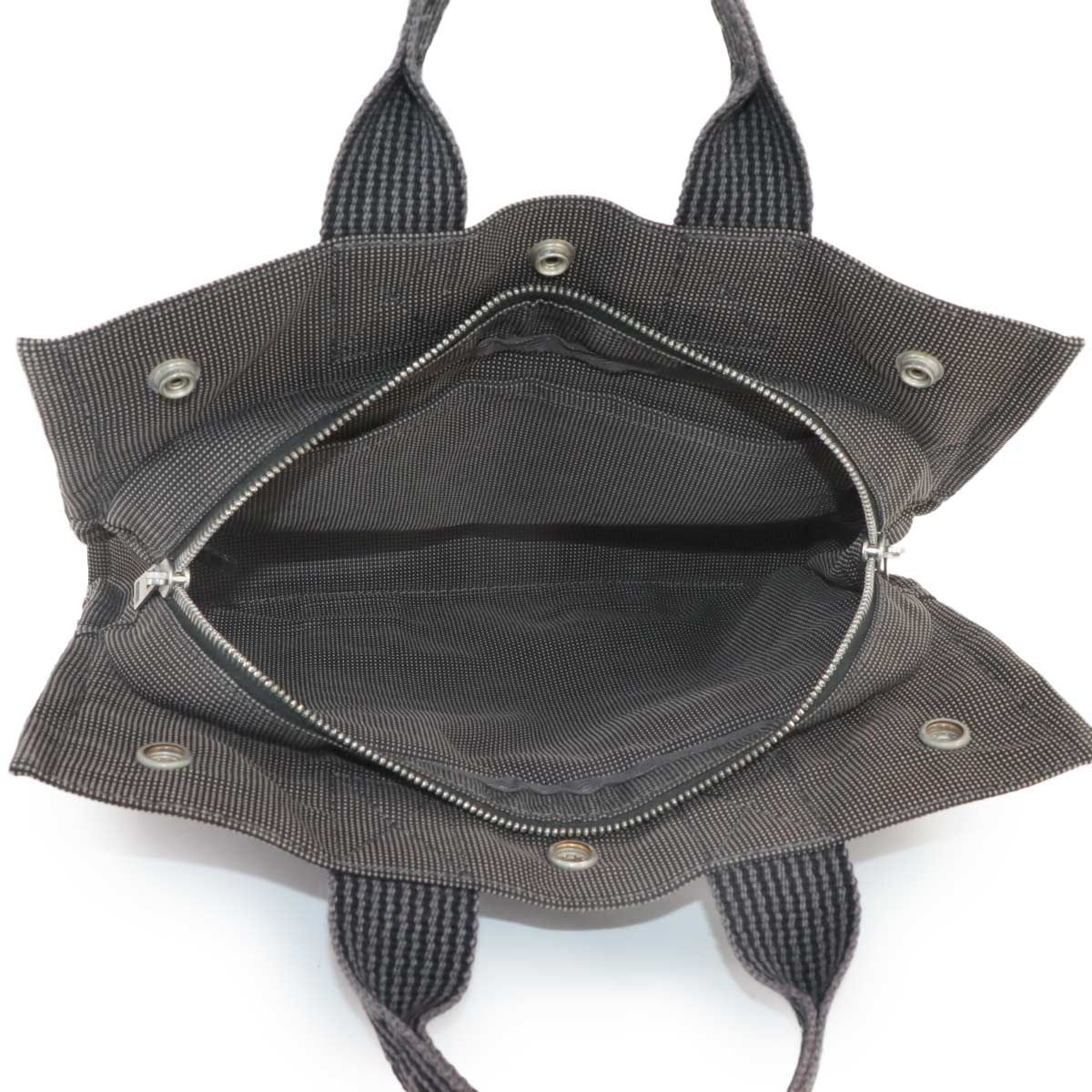 エルメス HERMES エールライン トート PM バッグ キャンバス グレー