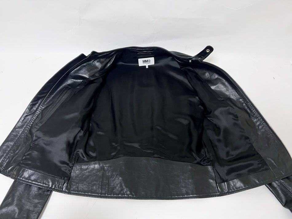 MM6 S52AM0149 レザージャケット ブラック MM6 Maison Margiela ジップ