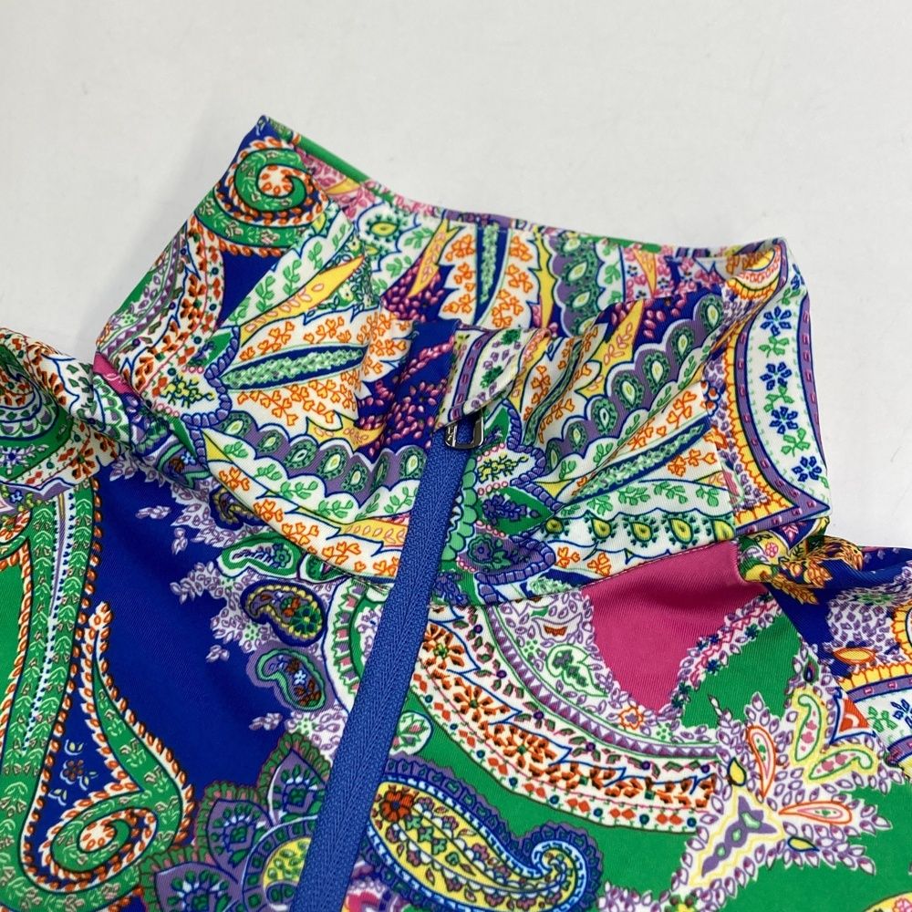 サイズ：XS RLX ラルフローレン ハーフジップ 長袖Tシャツ ペイズリー