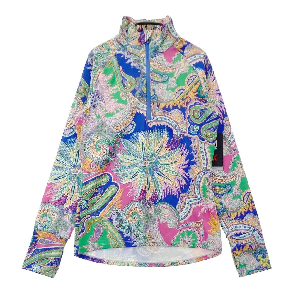 サイズ：XS RLX ラルフローレン ハーフジップ 長袖Tシャツ ペイズリー