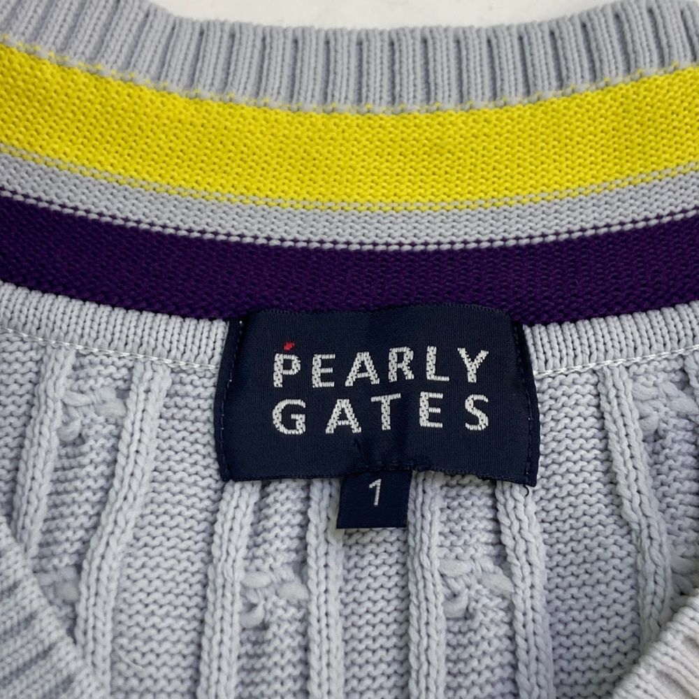 サイズ：1 PEARLY GATES パーリーゲイツ Vネック ニットベスト グレー