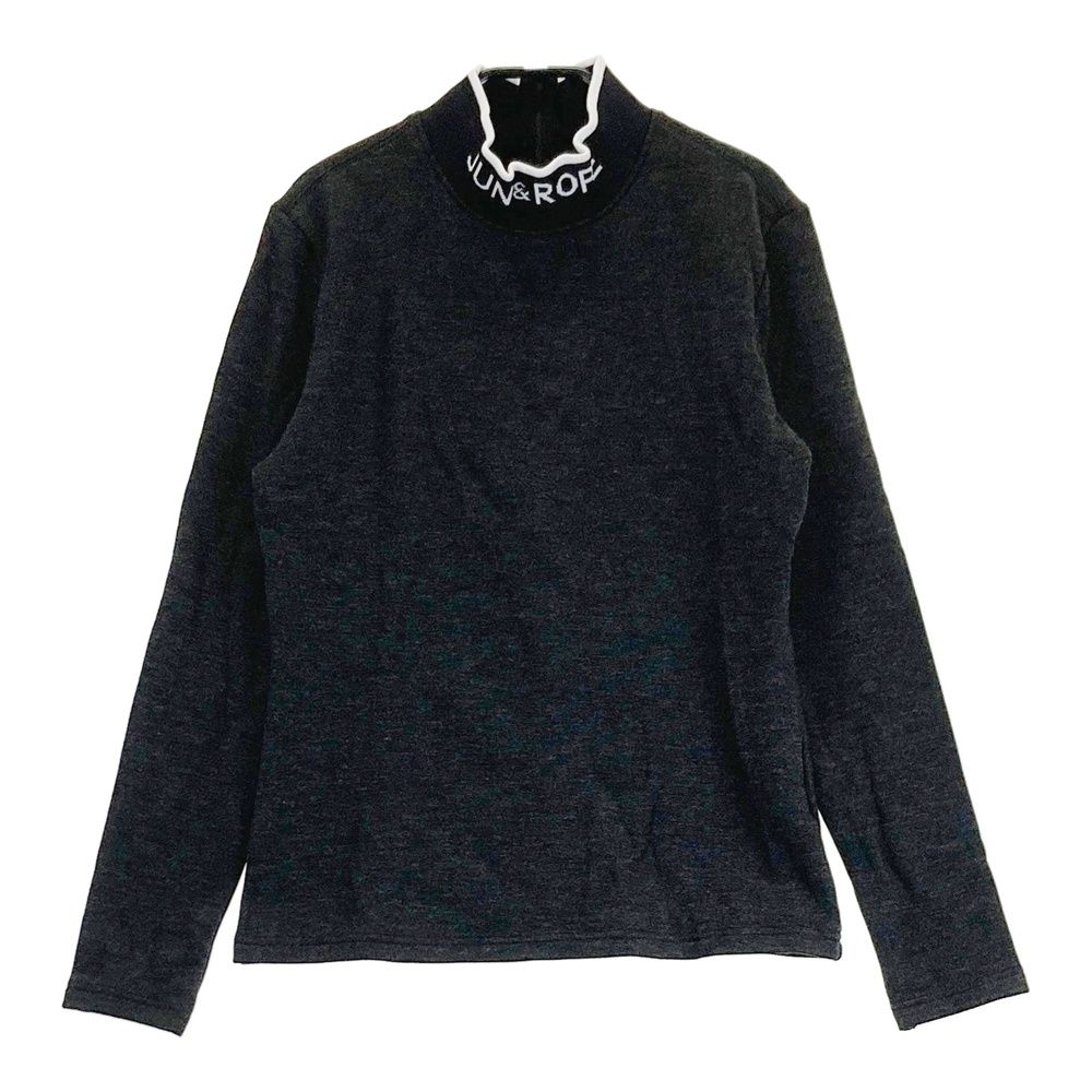 【未使用】JUN&ROPÉ モックネック長袖シャツ L 黒 ゴルフウェア 未使用】JUN&ROPÉ モックネック長袖シャツ L 黒 ゴルフウェア coco 未