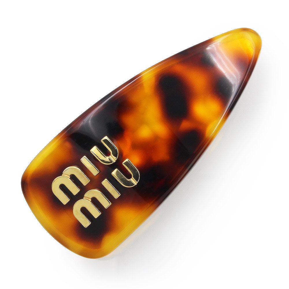 新品 miu miu バレッタゴールドロゴヘアクリップ 038 ファッション MIUMIU♡ヘアバレッタ/ヘアピン