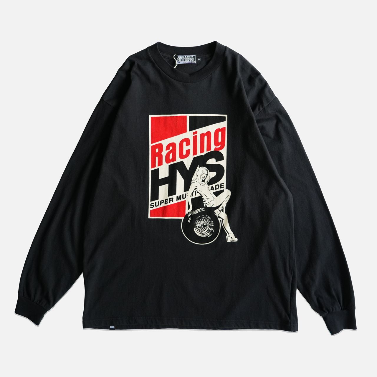 HYSTERIC GLAMOUR レース付き長袖Tシャツ HYSTERIC GLAMOUR レース付き長袖Tシャツ HYSTERIC GLAMOUR RACING HYS