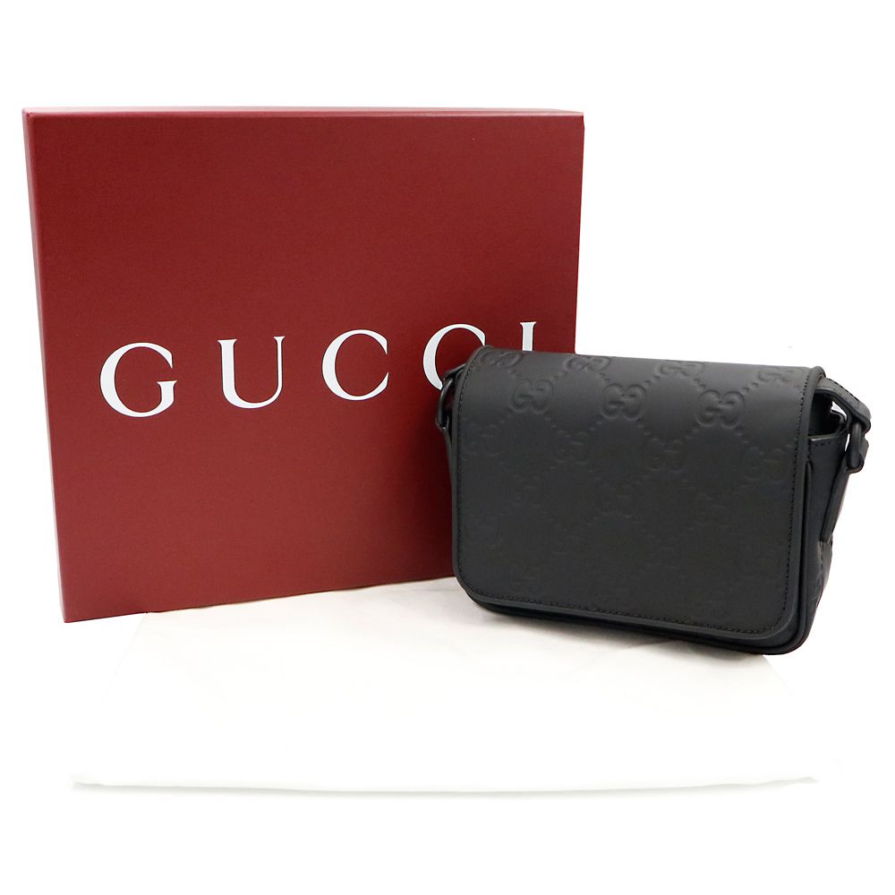 グッチ スーパーミニ ショルダーバッグ 斜め掛け GG ラバーエフェクト