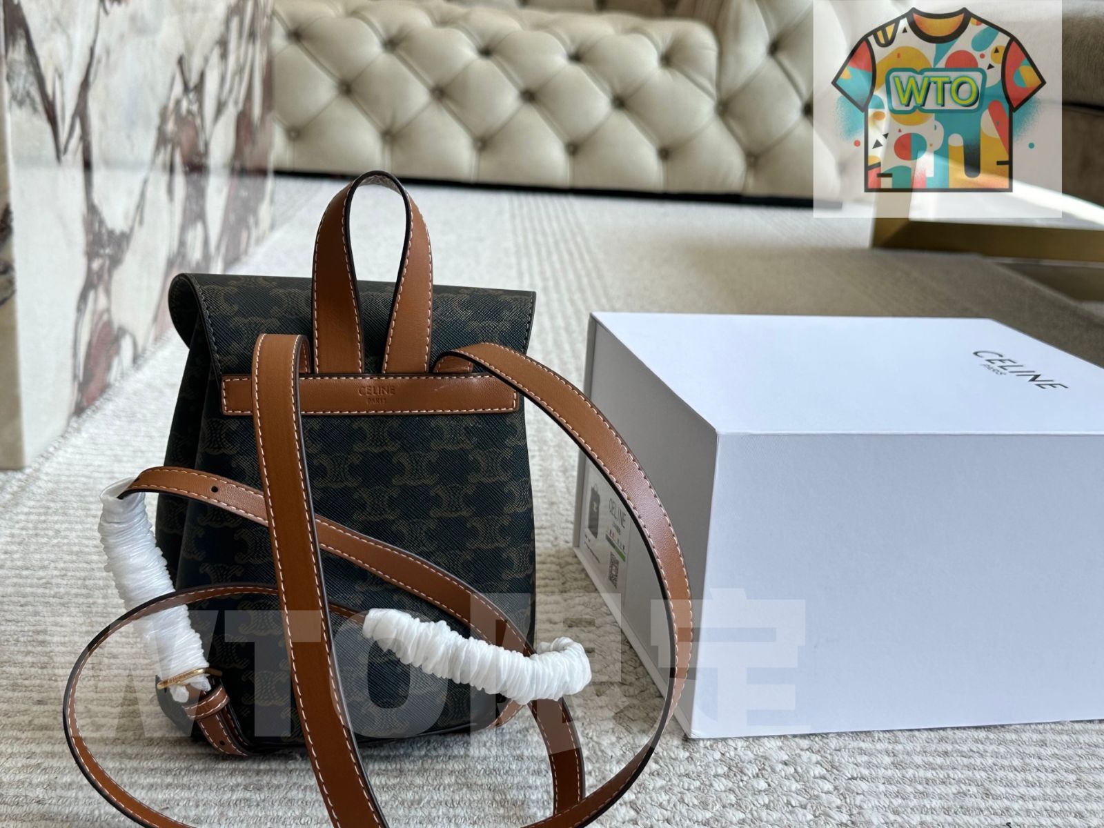 今日特価】Celine Monogram Double Shoulder Bag - セリーヌ