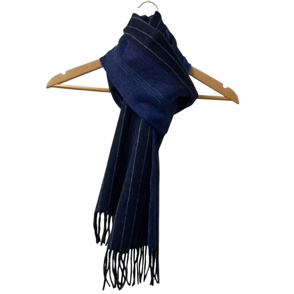 LANVIN ランバン フリンジショール ストール 大判 ブラック used