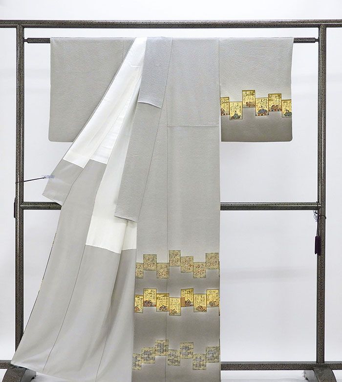 訪問着 正絹 京友禅摺り染 樽本伊勢蔵作 身丈161cm 裄丈64cm