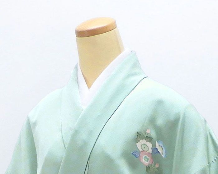 訪問着 正絹 加賀友禅 岡本幸治作 身丈163cm 裄丈67cm 付下 中古