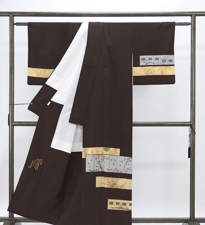 訪問着 正絹 松尾光琳作 三十六歌仙図屏風 身丈156.5cm 裄丈62.5cm 木瓜 一つ紋 中古 リサイクル 着物 結婚式 入学式 卒業式 b4242 訪問着 正絹 松尾光琳作 三十六歌仙図屏風 身丈156.5cm 裄丈62.5cm