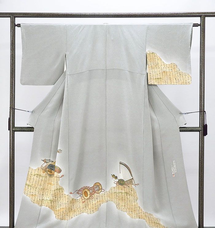 訪問着 正絹 京友禅摺り染 樽本伊勢蔵作 身丈154.5cm 裄丈62.5cm 中古