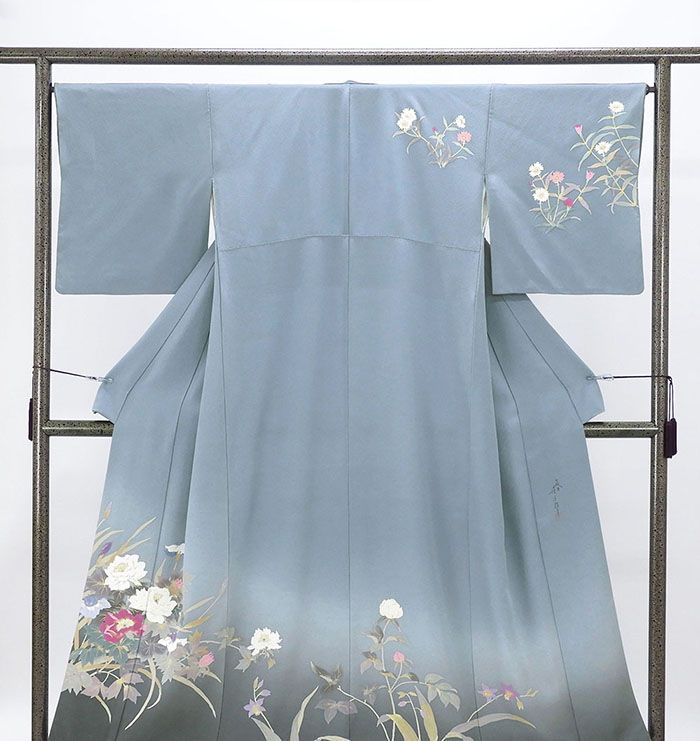 訪問着 正絹 染色作家 二代目清次郎作 身丈154cm 裄丈66cm 良品 中古