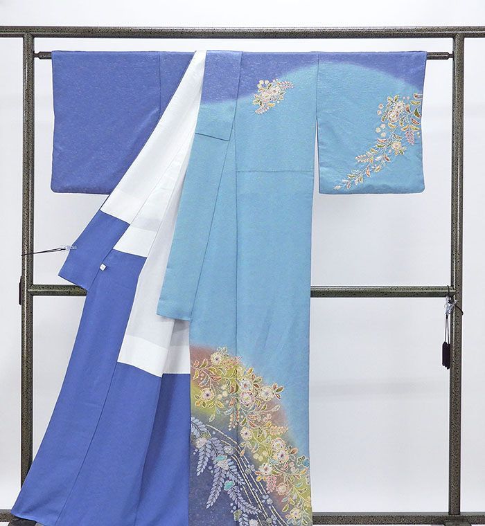 訪問着 正絹 桐屋翠山工房 絞り 辻が花模様 身丈163cm 裄丈68cm 美品