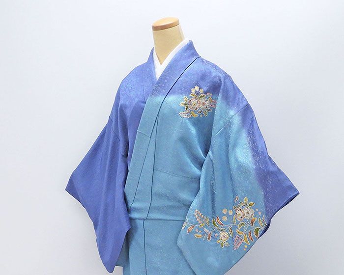 訪問着 正絹 桐屋翠山工房 絞り 辻が花模様 身丈163cm 裄丈68cm 美品