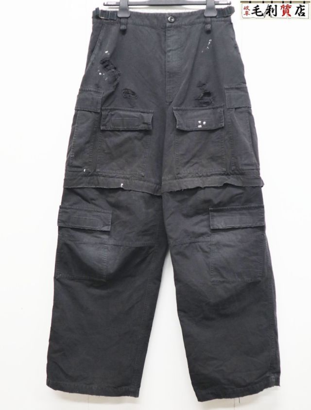 BALENCIAGA バレンシアガ ラージ Cargo パンツ ブラック コットン