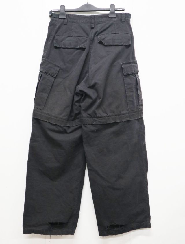 15日まで値下げBALENCIAGA バレンシアガ ラージ cargo パンツ BALENCIAGA バレンシアガ ラージ Cargo パンツ ブラック コットン