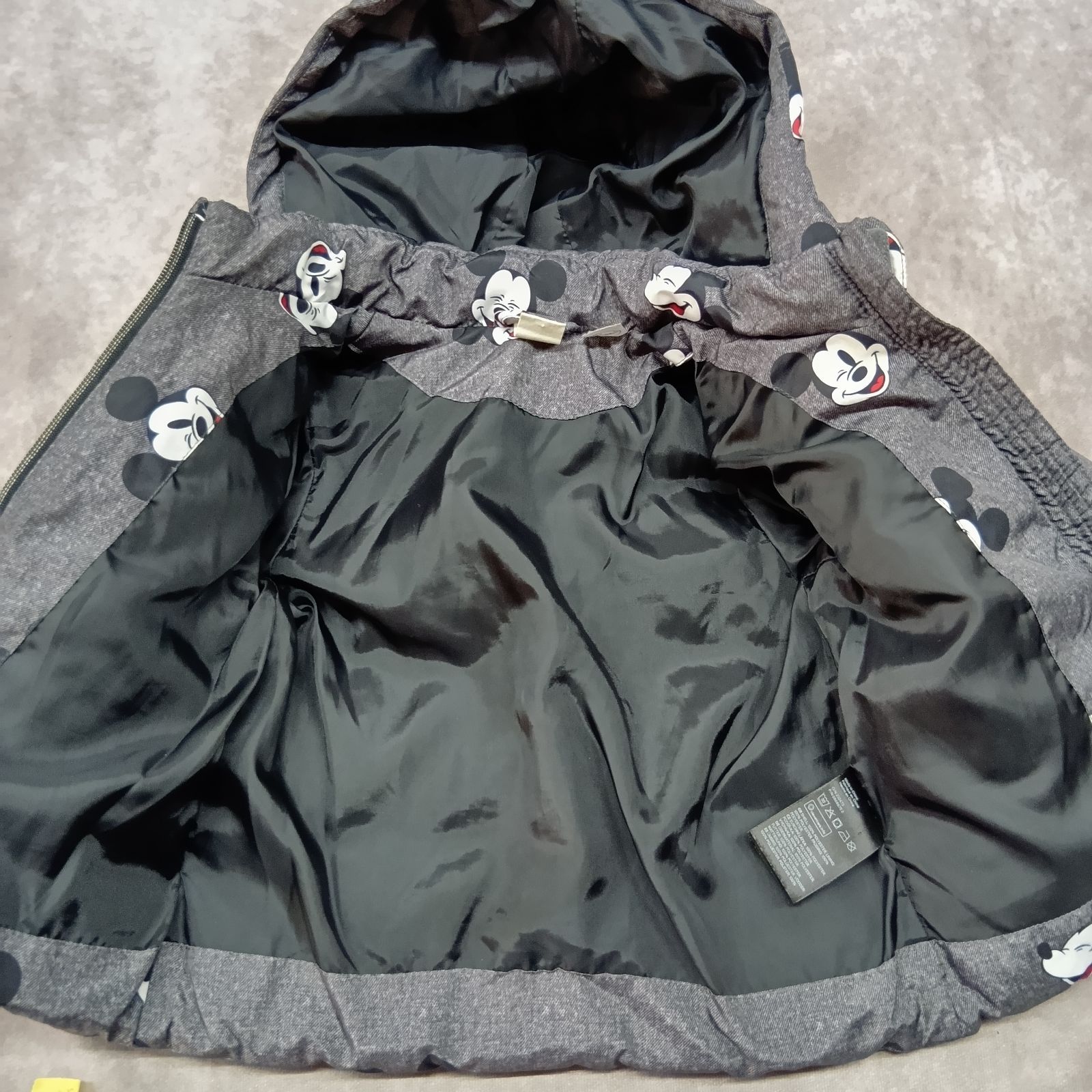 ミッキー 総柄 ダウンジャケット キッズ ベビー サイズ80 グレー H&M 